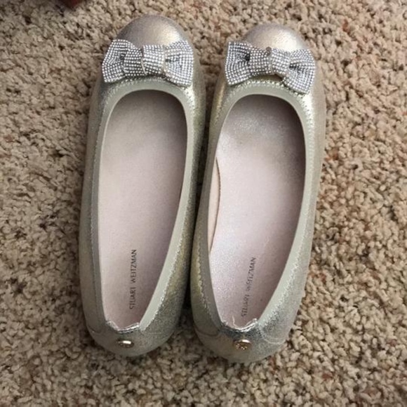 Stuart Weitzman Gold Glitter Flats - Picture 2 of 3